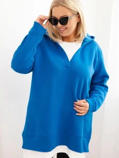 Dámská mikina zateplená Plus Size s kapucí a výstřihem do V model 21480753 - K-Fashion