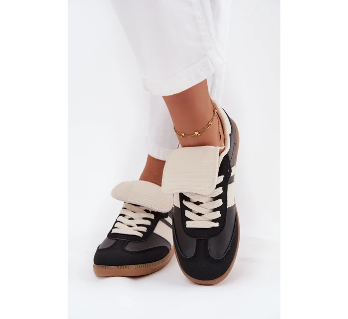 Niskie Sneakersy Damskie Z Wywiniętym Językiem Czarne Ardira Niskie Sneakersy Damskie Z Wywiniętym Językiem Czarne Ardira