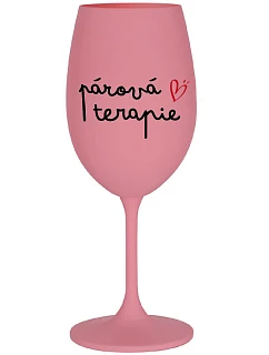 Párová terapia - ružový pohár na víno 350 ml