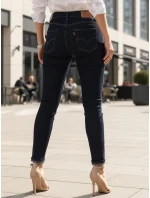 Dámské skinny džíny s vysokým pasem tmavě modré Dstreet model 21996033 - FashionStreet