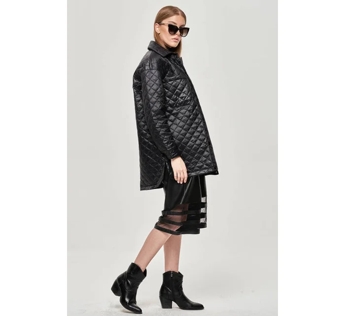 Tenká černá dámská bunda s límcem model 15846247 - Ann Gissy