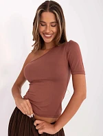 Dámska košeľa na jedno rameno hnedá (190101)