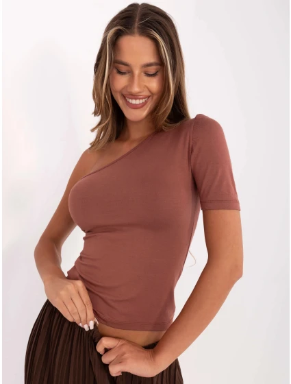 Damski tshirt na jedno brązowy model 21224451 - Factory Price