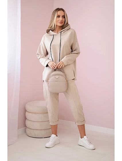 Souprava Punto Milano Winter Hoodie + kalhot béžový