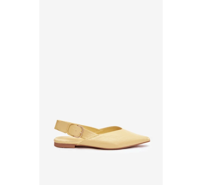 Lakované baleríny s přezkou Žluté Rinalle