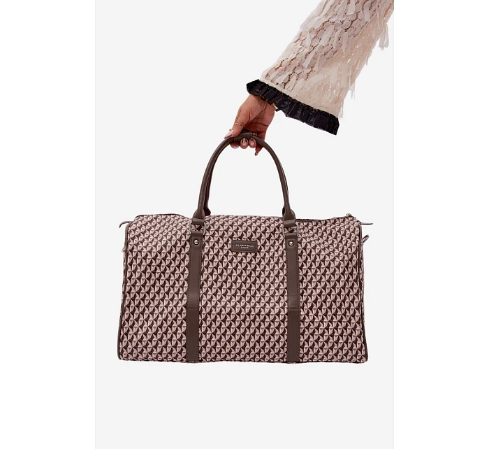 Vzorovaná cestovní taška tmavě béžová Suelle