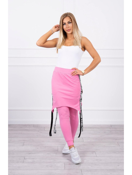 Nohavice/oblek s nápismi selfie svetlo ružová