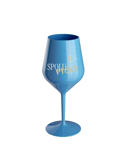 SPOLUPIČKY – modrá nerozbitná pohár na víno 470 ml