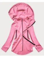 Světle růžová mikina s asymetrickou spodní částí model 17066034 - J.STYLE Světle růžová mikina s asymetrickou spodní částí model 17066034 - J.STYLE