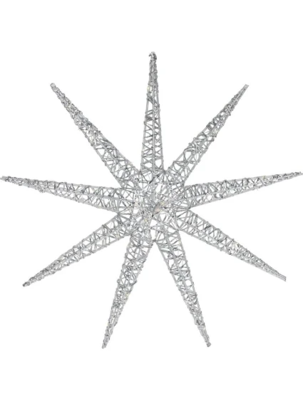 DEKORATÍVNY PRÍVESOK SNEHOVÁ VLOČKA 50LED STRIEBRO