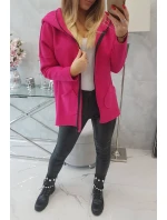 Zateplená mikina s prodlouženými zády a kapsami fuchsiová