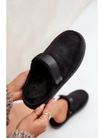 Zateplené dámské pantofle na platformě černé model 21680693 - Boto