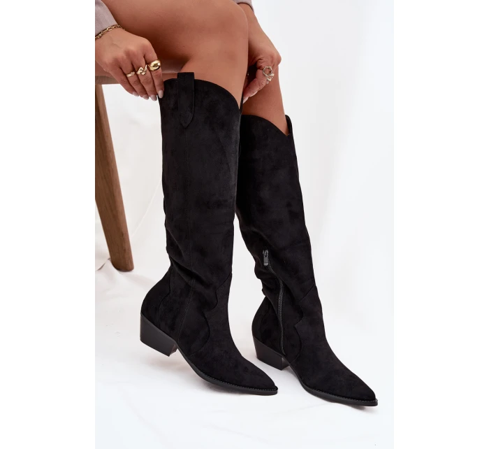 Dámské kovbojky na podpatku – černé model 21848579 - Kesi