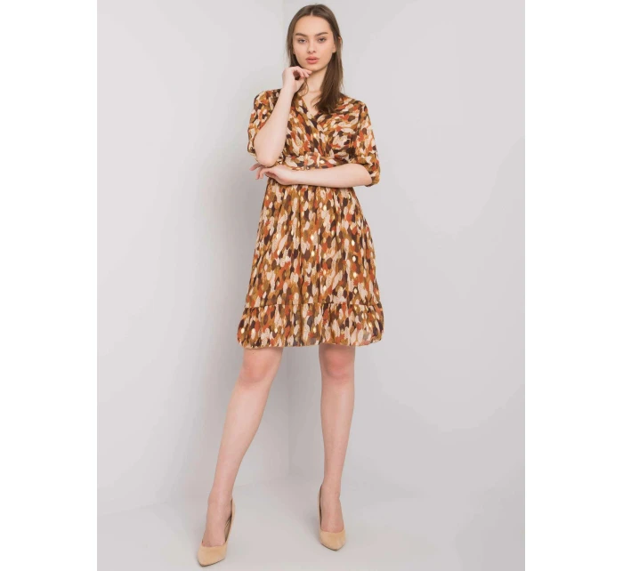 Dámske šaty DHJ SK 11332.67P Brown mix farieb - FPrice