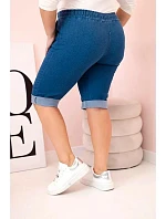 Dámské bavlněné šortky Plus Size tmavě modré - Kesi