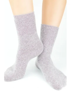 PONOŽKY BEZ TLAKU HLADKÉ S ANGORSKÝM VZOROM SB082