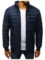 Pánska prechodná bunda prešívaná tmavomodrá TX2822