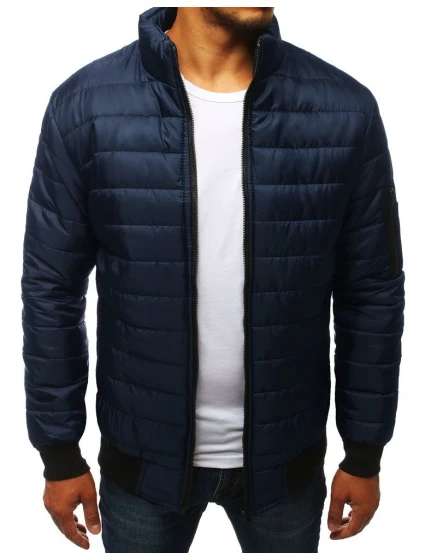 Pánska prechodná bunda prešívaná tmavomodrá TX2822