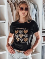 Dámske tričko so srdcom LOVETIK čierne FashionStreet RY2734