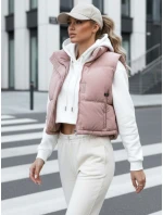 Dámska prešívaná ružová vesta FashionStreet TY5199