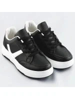 Čierno-biele dámske športové šnurovacie topánky (S070)