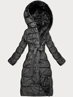 Obojstranná zimná bunda z umelej kožušiny Minority v grafitovej farbe (P3-6020-27)