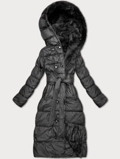 Obojstranná zimná bunda z umelej kožušiny Minority v grafitovej farbe (P3-6020-27)