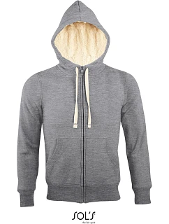SOL'S Sherpa Unisex mikina s kapucňou 25.0584 šedá melírovaná
