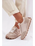 Semišové dámské tenisky na platformě model 22007463 tmavě béžové - S.Barski Semišové dámské tenisky na platformě model 22007463 tmavě béžové - S.Barski