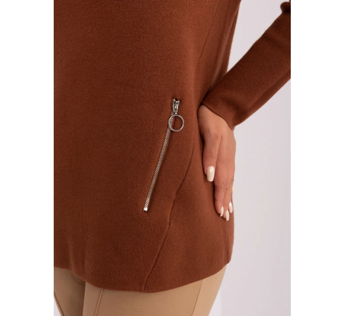 Sweter PM SW model 18949286 brązowy - FPrice Sweter PM SW model 18949286 brązowy - FPrice