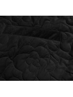 Tenká čierna dámska bunda s ozdobným prešívaním (JIN226)