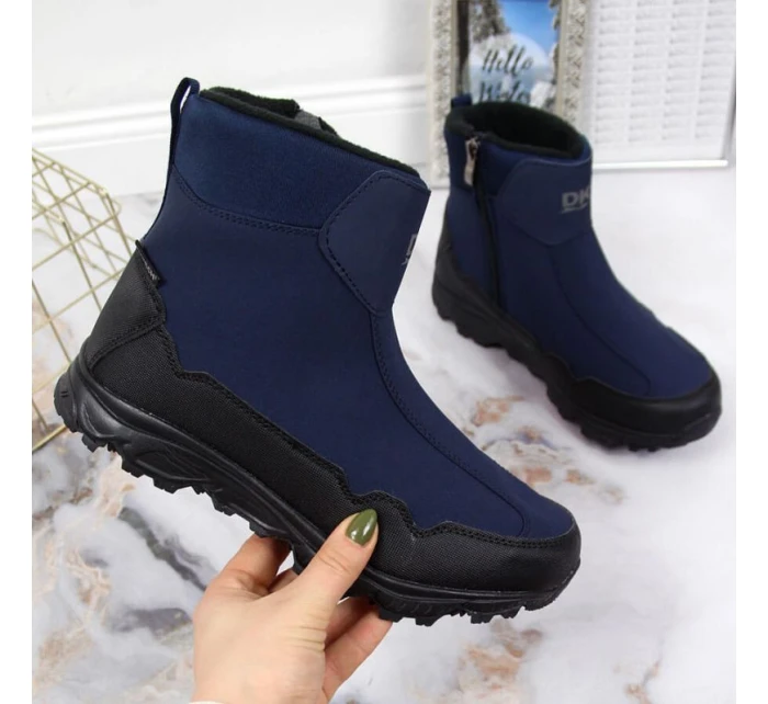Zimní sněhové boty nepromokavé tmavě modré DK Zimní sněhové boty nepromokavé tmavě modré DK