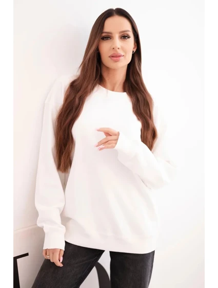 Dámska mikina s kapucňou a bavlnenou klokankou biela