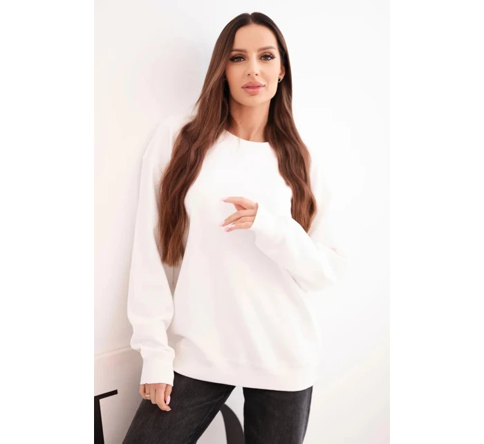 Dámska mikina s kapucňou a bavlnenou klokankou biela