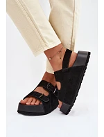 Semišové sandály na platformě Big Star TT274237 Černé