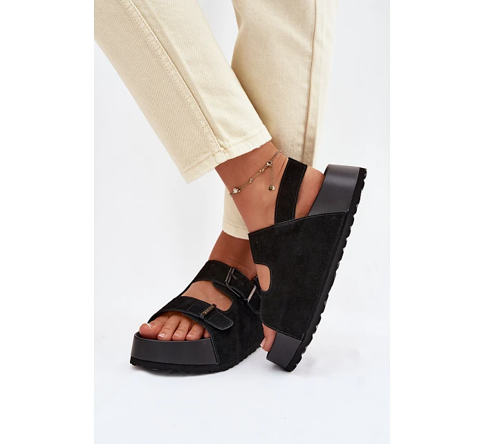 Semišové sandály na platformě Big Star TT274237 Černé