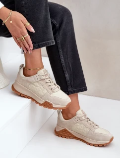 Dámske kožené tenisky Big Star OO274A315 Hi-Poly System Beige