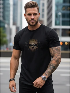 Tshirt męski z nadrukiem czarny model 22136433 - FashionStreet