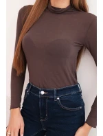 Dámska kašmírová blúzka s rolákom a dlhými rukávmi hnedá Dámska kašmírová blúzka s rolákom a dlhými rukávmi hnedá