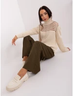 Sweter TO SW model 18959564 jasny beżowy - FPrice Sweter TO SW model 18959564 jasny beżowy - FPrice