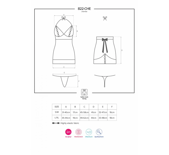 Košieľka 822-CHE chemise - Obsessive