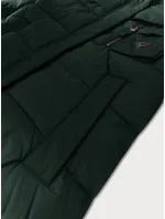 Zimná bunda Libland zo zmiešaných materiálov tmavozelená (7820)