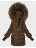 Hnědá dámská zimní bunda s stahovacími lemy Goodlookin model 21794509 - HAPPY HOUSE