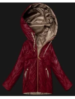 Dámska prešívaná bunda Goodlookin s kapucňou tmavočervená (B8596-27)