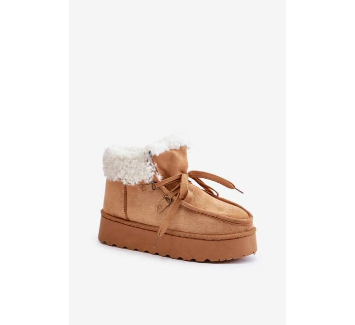 Śniegowce Damskie Na Platformie Z Futerkiem Typu Branek Camel Ciabellae Śniegowce Damskie Na Platformie Z Futerkiem Typu Branek Camel Ciabellae