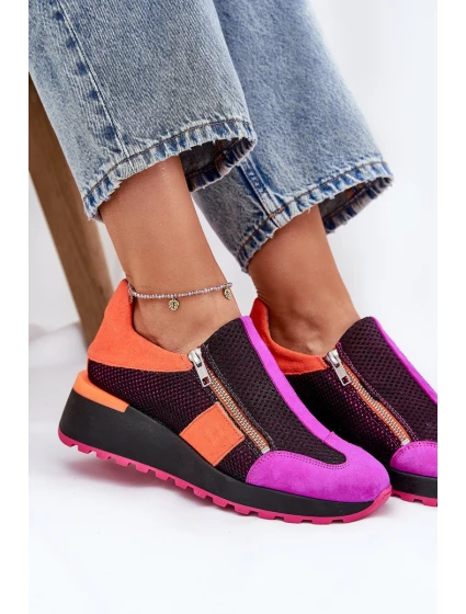 Kožené sneakersy na klínu Černé model 21691354 - Maciejka