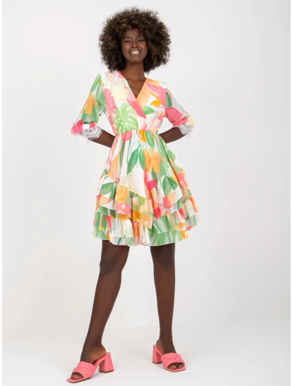 Šaty DHJ SK 0997 1.33X bielo-ružové Šaty DHJ SK 0997 1.33X bielo-ružové