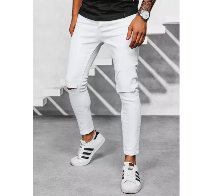 Pánske biele džínsové nohavice FashionStreet UX3922 Pánske biele džínsové nohavice FashionStreet UX3922