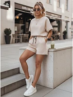 Dámsky letný set s motýľom z mäkkej viskózy v béžovej farbe FashionStreet AY1191 Dámsky letný set s motýľom z mäkkej viskózy v béžovej farbe FashionStreet AY1191
