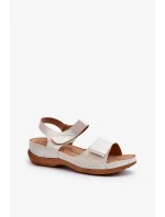 Pohodlné dámske sandále na suchý zips Silver Iphiope